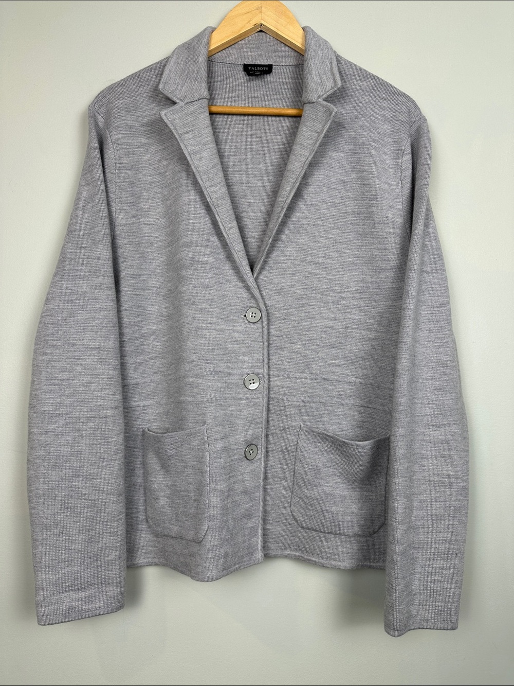 203. talbots 100% Marino wool cardigan sweater.